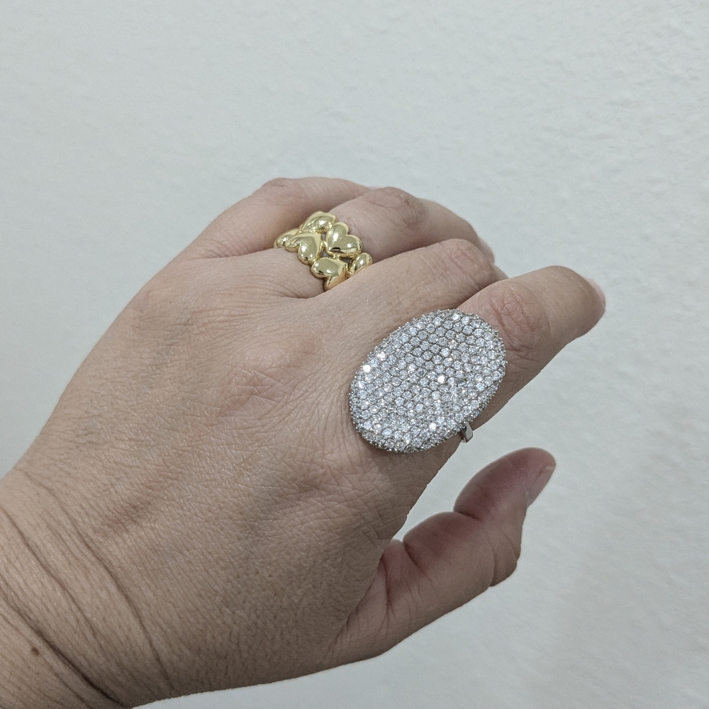 Sterling Silver Cubic Zirconias Statement Ring